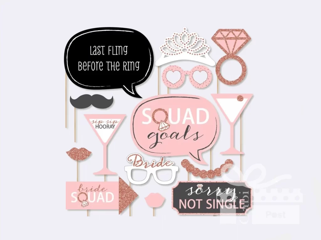Hen party photo booth props