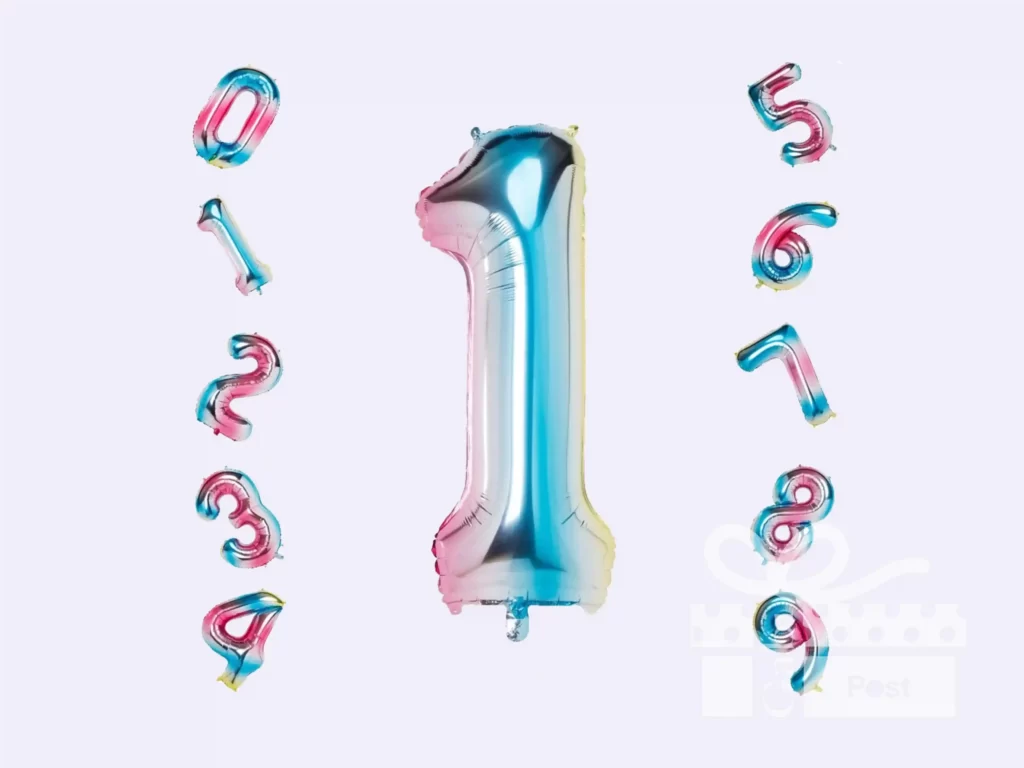 Rainbow number balloons