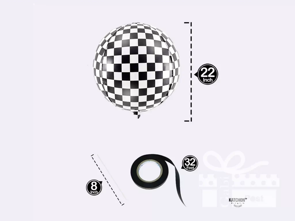 Black and White Checkered Balloons