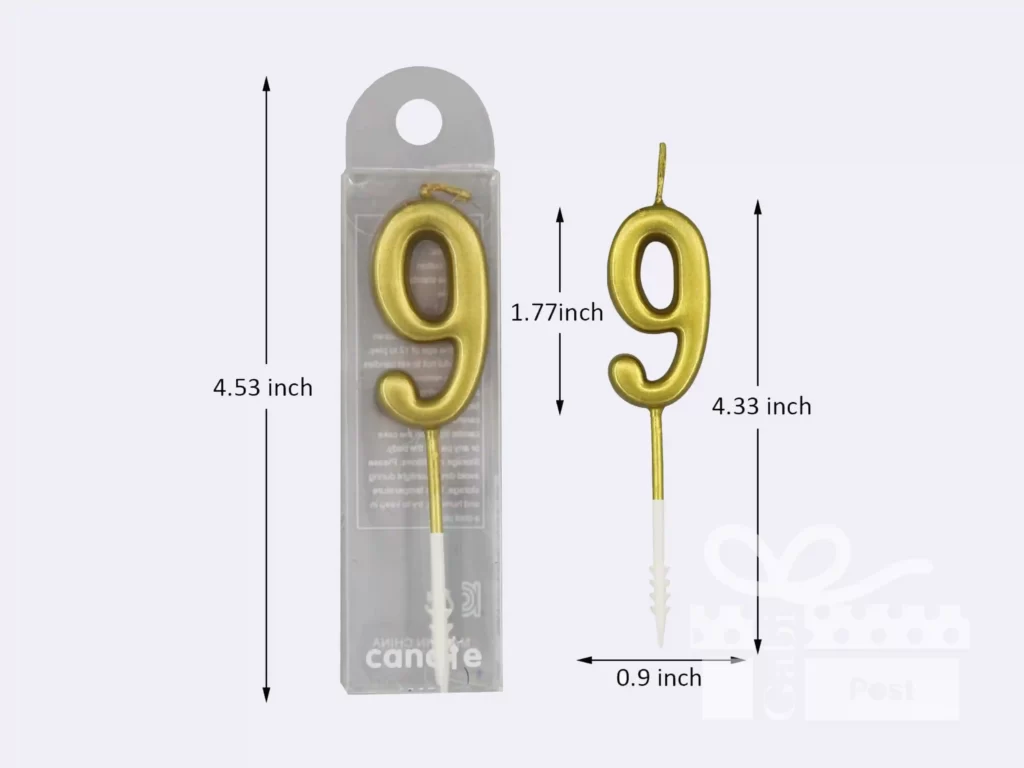 Gold Birthday candles size
